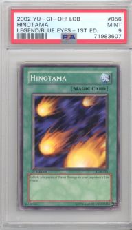 PSA 9 - Yu-Gi-Oh Card - LOB-056 - HINOTAMA (common) *1st Edition* - MINT