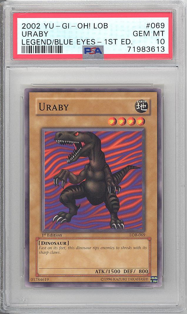 PSA 10 YuGiOh Card LOB069 URABY *1st Edition* GEM