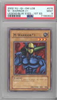 PSA 9 - Yu-Gi-Oh Card - LOB-076 - M-WARRIOR #1 (common) *1st Edition* - MINT