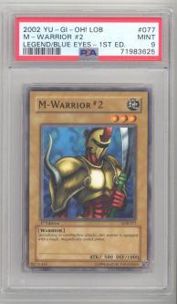 PSA 9 - Yu-Gi-Oh Card - LOB-077 - M-WARRIOR #2 (common) *1st Edition* - MINT