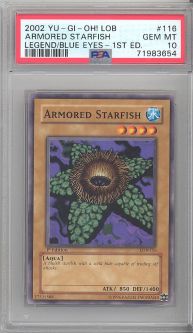 PSA 10 - Yu-Gi-Oh Card - LOB-116 - ARMORED STARFISH (common) *1st Edition* - GEM MINT