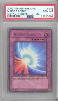 PSA 10 - Yu-Gi-Oh Card - MRD-138 - MIRROR FORCE (ultra rare holo) *1st Edition* - GEM MINT PSA 10 - Yu-Gi-Oh Card - MRD-138 - MIRROR FORCE (ultra rare holo) *1st Edition* - GEM MINT