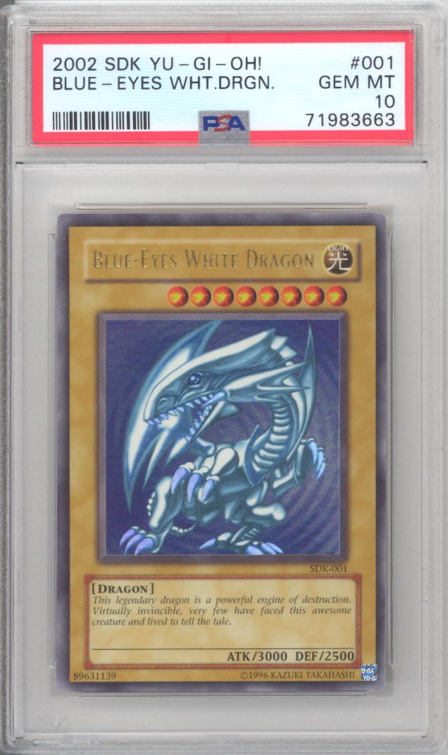 PSA 10 - Yu-Gi-Oh Card - SDK-001- BLUE EYES WHITE DRAGON (ultra rare holo) - GEM MINT