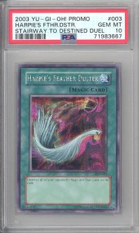 PSA 10 - Yu-Gi-Oh Card - SDD-003 - HARPIE'S FEATHER DUSTER (secret rare holo) - GEM MINT PSA 10 - Yu-Gi-Oh Card - SDD-003 - HARPIE'S FEATHER DUSTER (secret rare holo) - GEM MINT
