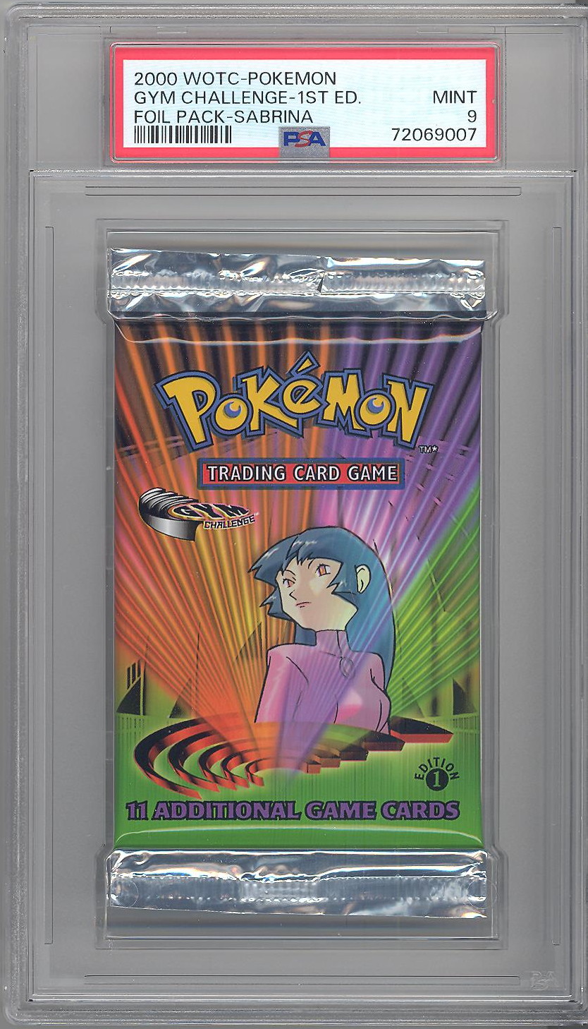 PSA 9 Pokemon Cards GYM CHALLENGE Booster Pack (1st Edition) Sabrina Artwork MINT