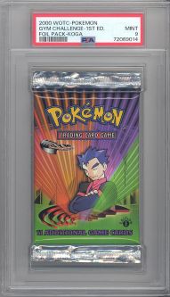 PSA 9 - Pokemon Cards - GYM CHALLENGE - Booster Pack (1st Edition) - Koga Artwork - MINT