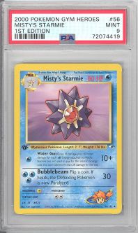 PSA 9 - Pokemon Card - Gym Heroes 56/132 - MISTY'S STARMIE (uncommon) *1st Edition* - MINT