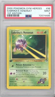 PSA 9 - Pokemon Card - Gym Heroes 96/132 - SABRINA'S VENONAT (common) *1st Edition* - MINT