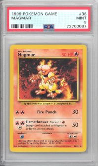 PSA 9 - Pokemon Card - Base 36/102 - MAGMAR (uncommon) - MINT