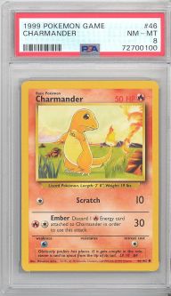 PSA 8 - Pokemon Card - Base 46/102 - CHARMANDER (common) - NM-MT