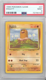 PSA 9 - Pokemon Card - Base 47/102 - DIGLETT (common) - MINT