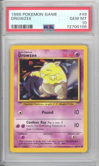 PSA 10 - Pokemon Card - Base 49/102 - DROWZEE (common) - GEM MINT