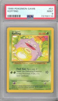 PSA 9 - Pokemon Card - Base 51/102 - KOFFING (common) - MINT