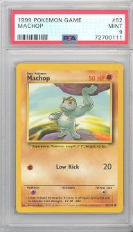 PSA 9 - Pokemon Card - Base 52/102 - MACHOP (common) - MINT