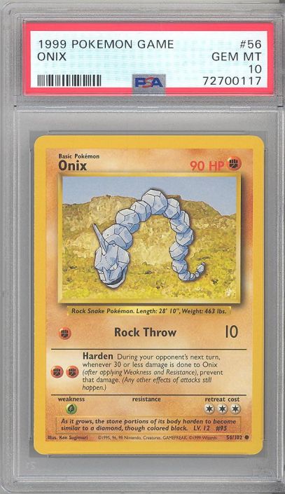 Pokemon Basic Common Card - Onix 56/102