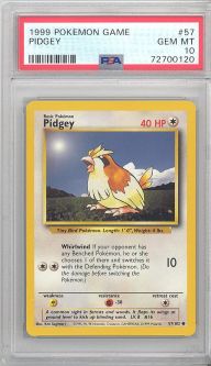 PSA 10 - Pokemon Card - Base 57/102 - PIDGEY (common) - GEM MINT