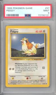 PSA 9 - Pokemon Card - Base 57/102 - PIDGEY (common) - MINT