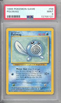 PSA 9 - Pokemon Card - Base 59/102 - POLIWAG (common) - MINT