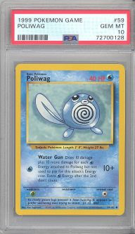 PSA 10 - Pokemon Card - Base 59/102 - POLIWAG (common) - GEM MINT