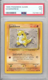 PSA 7 - Pokemon Card - Base 62/102 - SANDSHREW (common) - NM