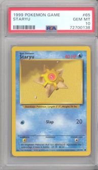 PSA 10 - Pokemon Card - Base 65/102 - STARYU (common) - GEM MINT