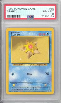 PSA 8 - Pokemon Card - Base 65/102 - STARYU (common) - NM-MT