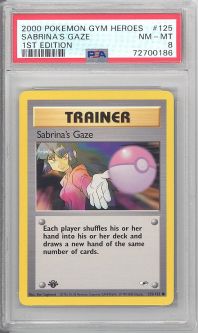 PSA 8 - Pokemon Card - Gym Heroes 125/132 - SABRINA'S GAZE (common) *1st Edition* - NM-MT