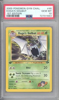 PSA 10 - Pokemon Card - Gym Challenge 46/132 - KOGA'S GOLBAT (uncommon) *1st Edition* - GEM MINT