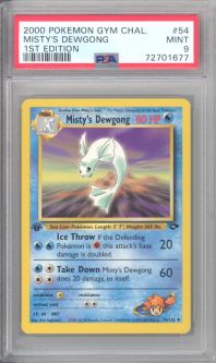 PSA 9 - Pokemon Card - Gym Challenge 54/132 - MISTY'S DEWGONG (uncommon) *1st Edition* - MINT