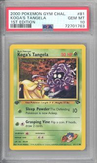 PSA 10 - Pokemon Card - Gym Challenge 81/132 - KOGA'S TANGELA (common) *1st Edition* - GEM MINT
