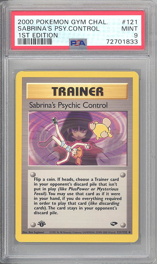 PSA 9 - Pokemon Card - Gym Challenge 121/132 - SABRINA'S PSYCHIC ...