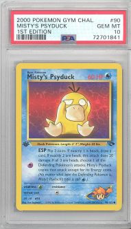 PSA 10 - Pokemon Card - Gym Challenge 90/132 - MISTY'S PSYDUCK (common) *1st Edition* - GEM MINT