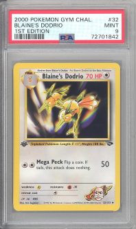 PSA 9 - Pokemon Card - Gym Challenge 32/132 - BLAINE'S DODRIO (uncommon) *1st Edition* - MINT