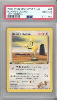 PSA 10 - Pokemon Card - Gym Challenge 61/132 - BLAINE'S DODUO (common) *1st Edition* - GEM MINT