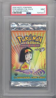 PSA 9 - Pokemon Cards - GYM HEROES - Booster Pack (1st Edition) - Erica Artwork - MINT