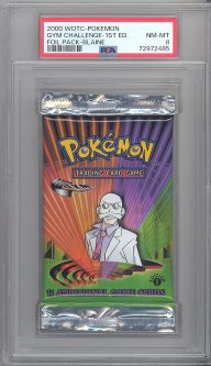 PSA 8 - Pokemon Cards - GYM CHALLENGE - Booster Pack (1st Edition) - Blaine Artwork - NM-MT