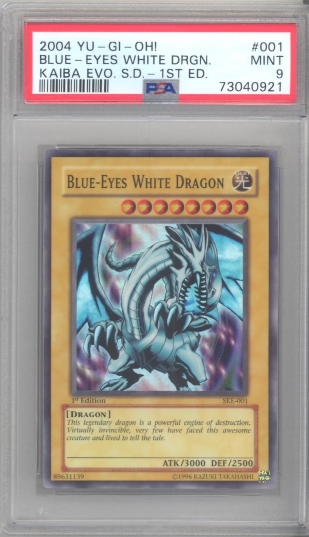 PSA 9 YuGiOh Card SKE001 BLUE EYES WHITE DRAGON (super rare