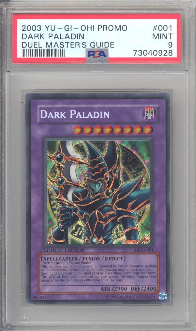 PSA 9 - Yu-Gi-Oh Card - DMG-001 - DARK PALADIN (secret rare holo) - MINT