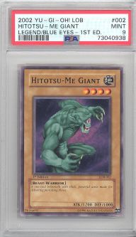 PSA 9 - Yu-Gi-Oh Card - LOB-002 - HITOTSU-ME GIANT (common) *1st Edition* - MINT