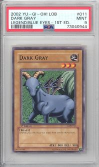 PSA 9 - Yu-Gi-Oh Card - LOB-011 - DARK GRAY (common) *1st Edition* - MINT