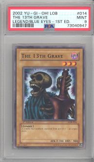 PSA 9 - Yu-Gi-Oh Card - LOB-014 - THE 13TH GRAVE (common) *1st Edition* - MINT