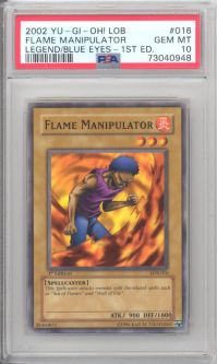 PSA 10 - Yu-Gi-Oh Card - LOB-016 - FLAME MANIPULATOR (common) *1st Edition* - GEM MINT