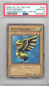 PSA 10 - Yu-Gi-Oh Card - LOB-024 - PETIT DRAGON (common) *1st Edition* - GEM MINT PSA 10 - Yu-Gi-Oh Card - LOB-024 - PETIT DRAGON (common) *1st Edition* - GEM MINT