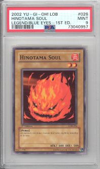 PSA 9 - Yu-Gi-Oh Card - LOB-026 - HINOTAMA SOUL (common) *1st Edition* - MINT