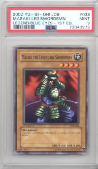 PSA 9 - Yu-Gi-Oh Card - LOB-038 - MASAKI THE LEGENDARY SWORDSMAN (common) *1st Edition* - MINT