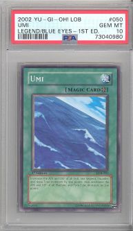 PSA 10 - Yu-Gi-Oh Card - LOB-050 - UMI (common) *1st Edition* - GEM MINT