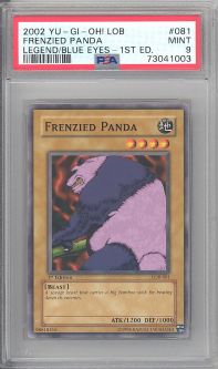 PSA 9 - Yu-Gi-Oh Card - LOB-081 - FRENZIED PANDA (common) *1st Edition* - MINT PSA 9 - Yu-Gi-Oh Card - LOB-081 - FRENZIED PANDA (common) *1st Edition* - MINT