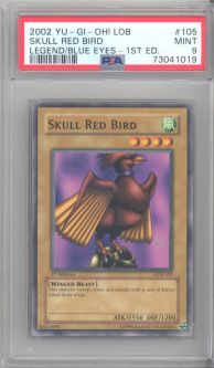 PSA 9 - Yu-Gi-Oh Card - LOB-105 - SKULL RED BIRD (common) *1st Edition* - MINT