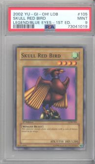 PSA 9 - Yu-Gi-Oh Card - LOB-105 - SKULL RED BIRD (common) *1st Edition* - MINT PSA 9 - Yu-Gi-Oh Card - LOB-105 - SKULL RED BIRD (common) *1st Edition* - MINT