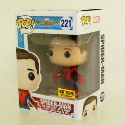 Funko POP! Vinyl Bobble - Spider-Man Homecoming - SPIDER-MAN (Unmasked) #221 (Excl) *NON-MINT BOX*
